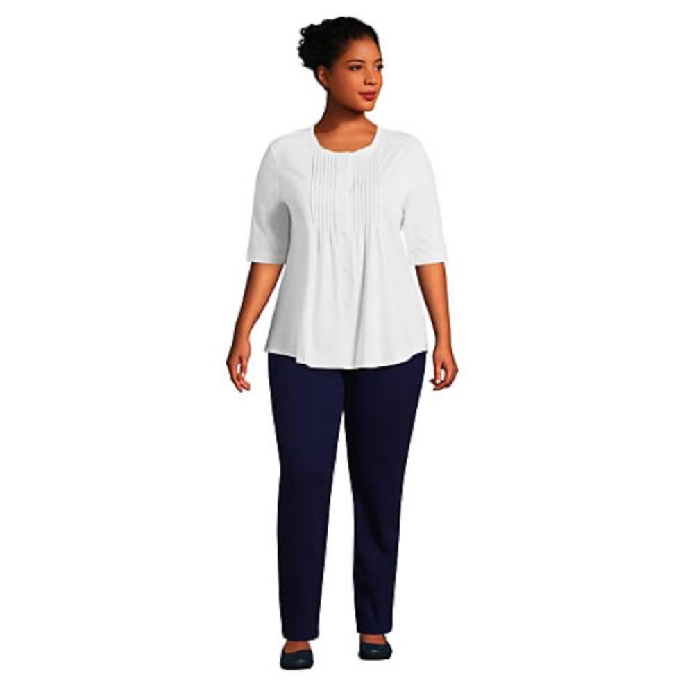 3 Pair Plus Size Lands End Chinos Tan & Black, & Lauren Ralph Lauren Navy Pants
